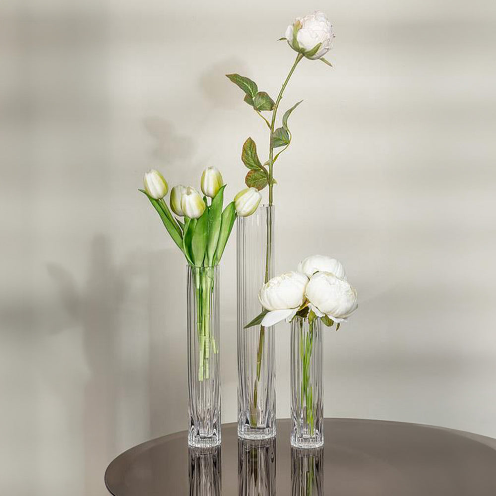 Vase en verre strié - 12"