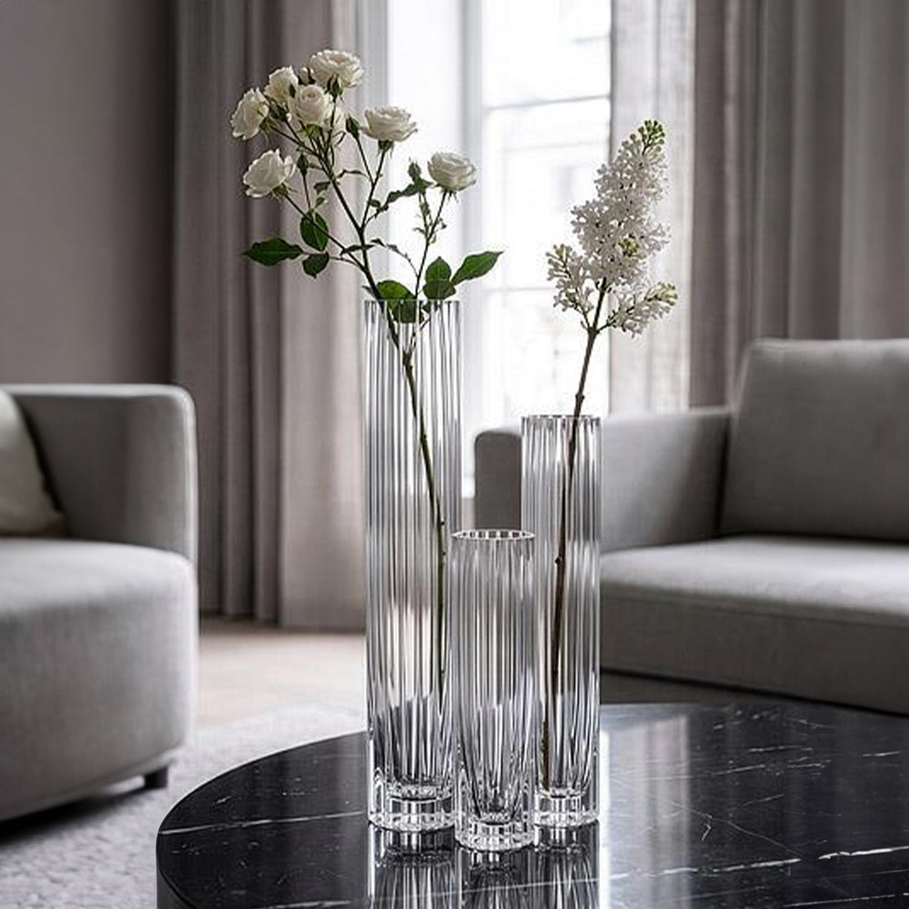 Vase en verre strié - 8,5"