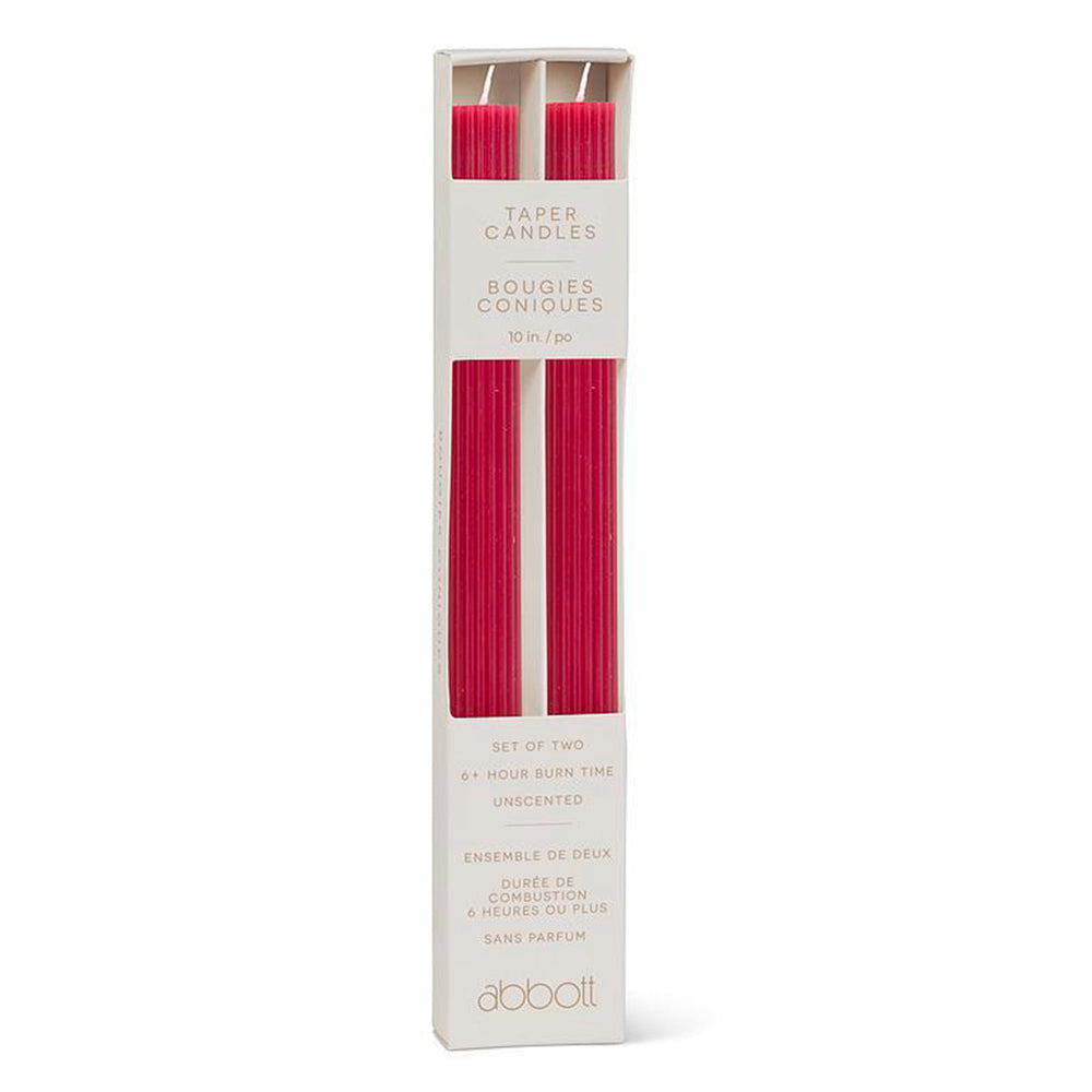 Ensemble de 2 chandelles striées - Rouge