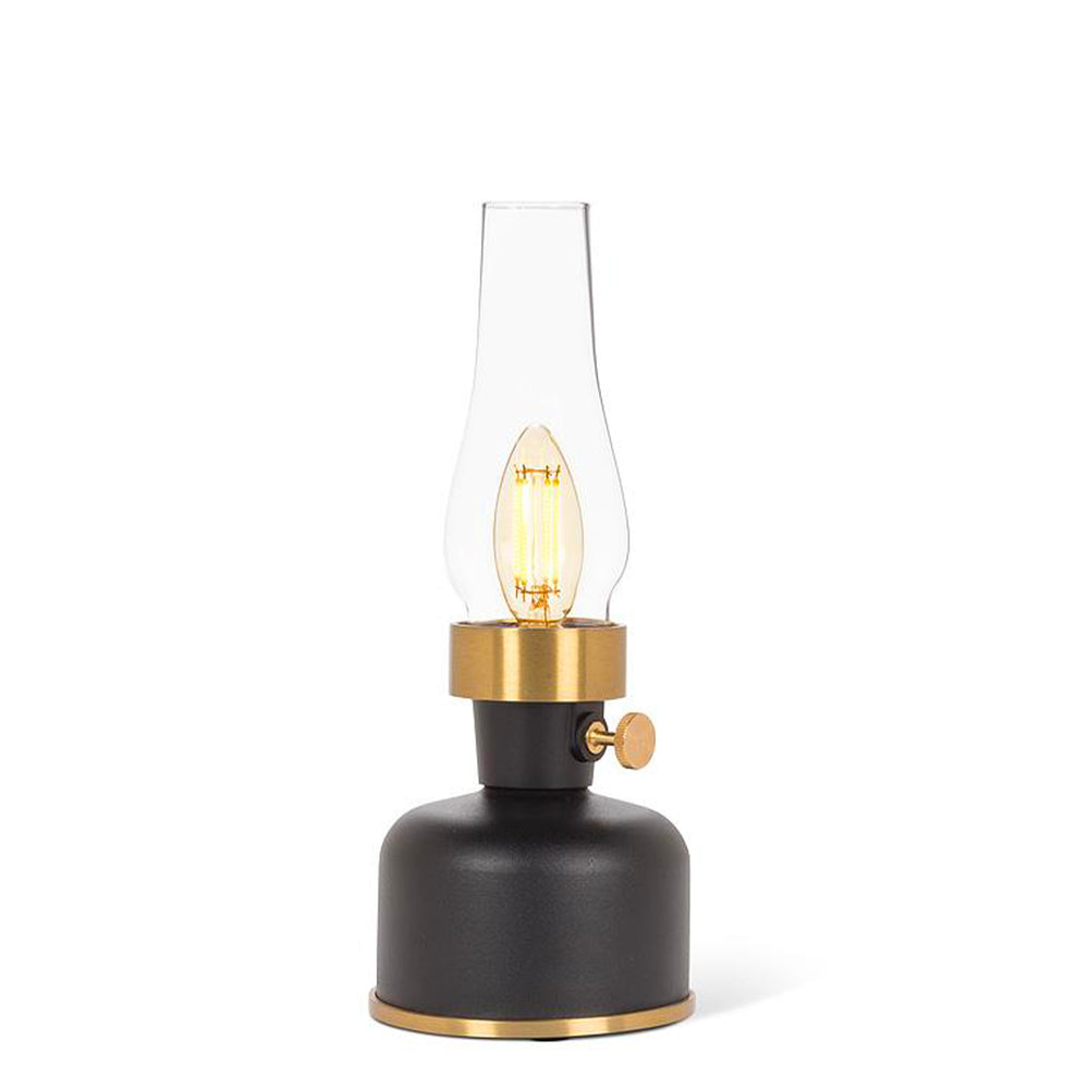 Petite lanterne LED vintage - Noire & doré