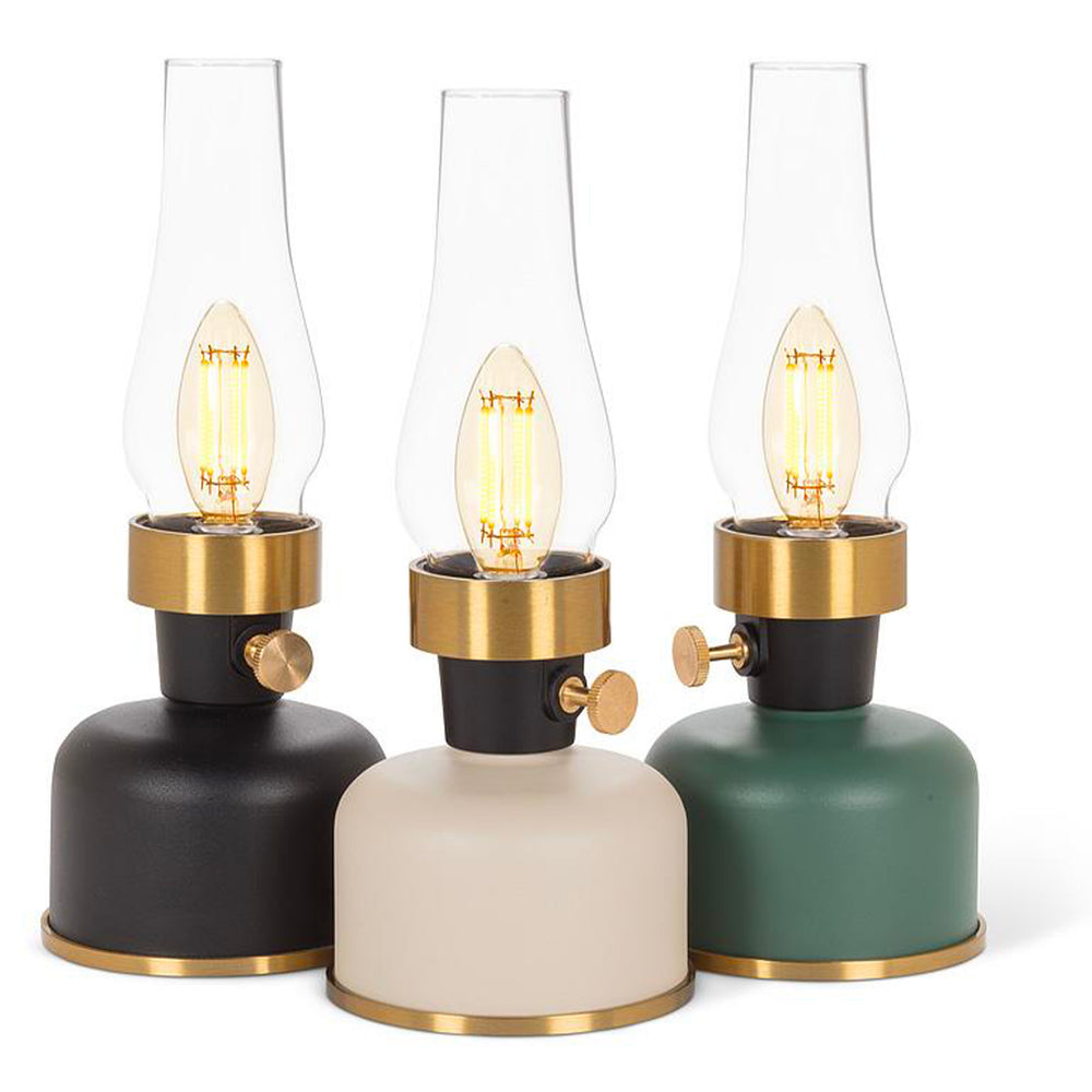 Petite lanterne LED vintage - Noire & doré