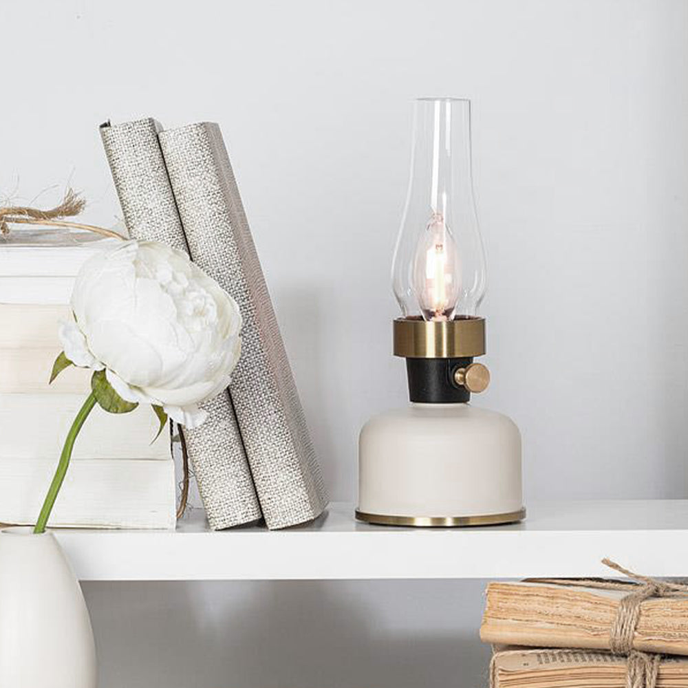 Petite lanterne LED vintage - Ivoire