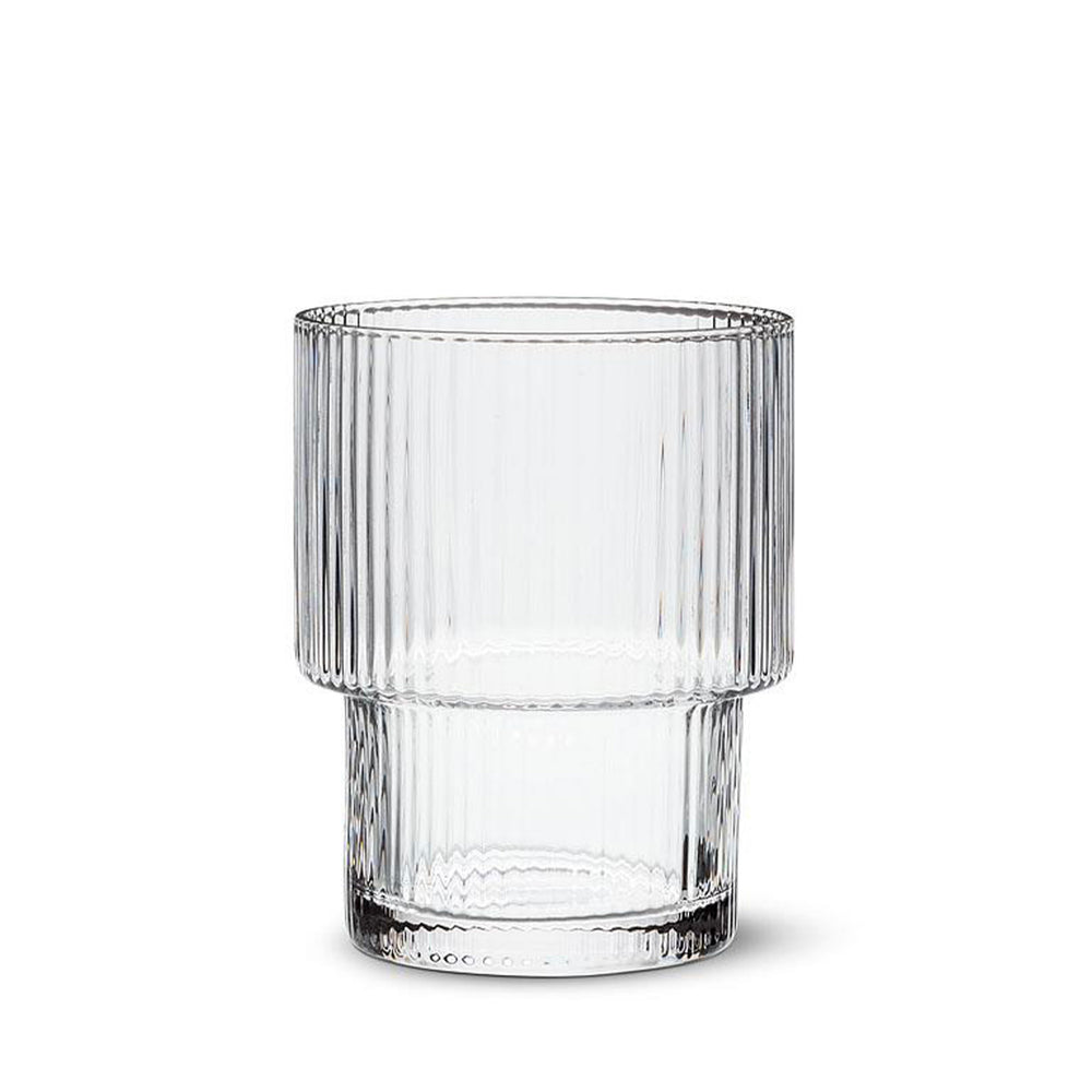 Porte-lumignon en verre texturé - Optik||Textured glass candle holder - Optik