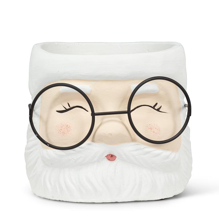 Cache-pot Père Noël à lunettes