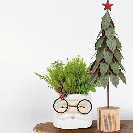 Cache-pot Père Noël à lunettes