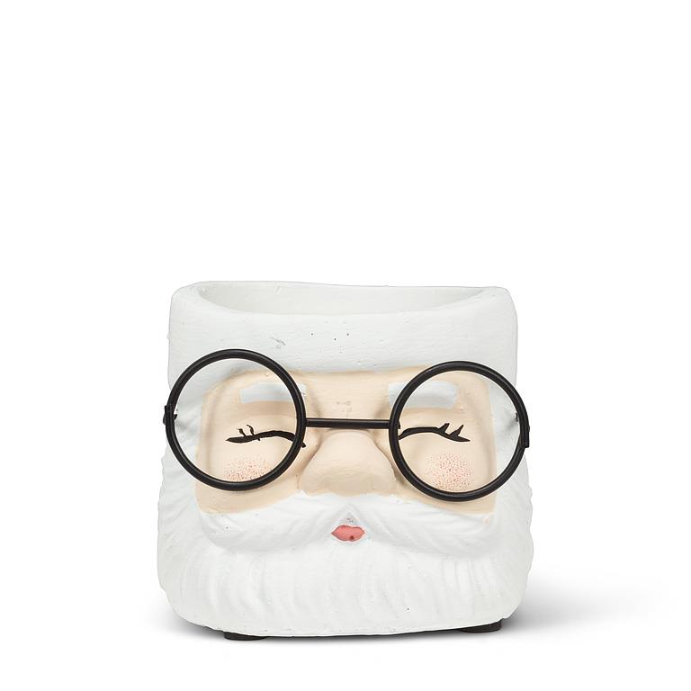 Petit cache-pot Père Noël à lunettes