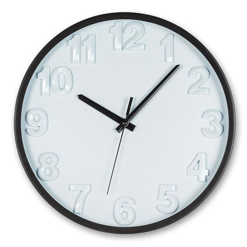 Horloge noire - Chiffres gras 12"||Black clock - Bold numbers 12"