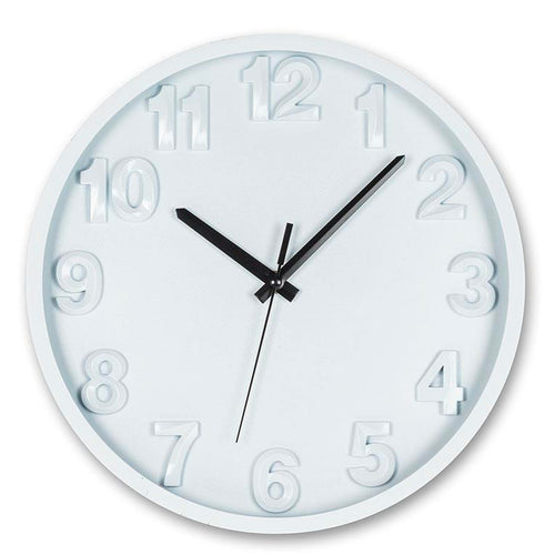 Horloge blanche - Chiffres en gras 12"||White clock - Bold numbers 12"