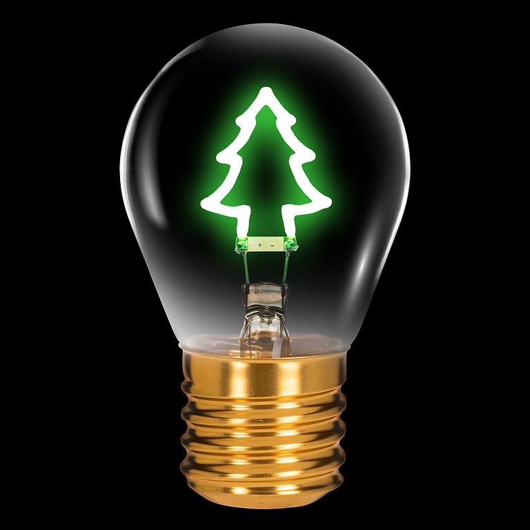 Lampe ampoule néon - Sapin vert