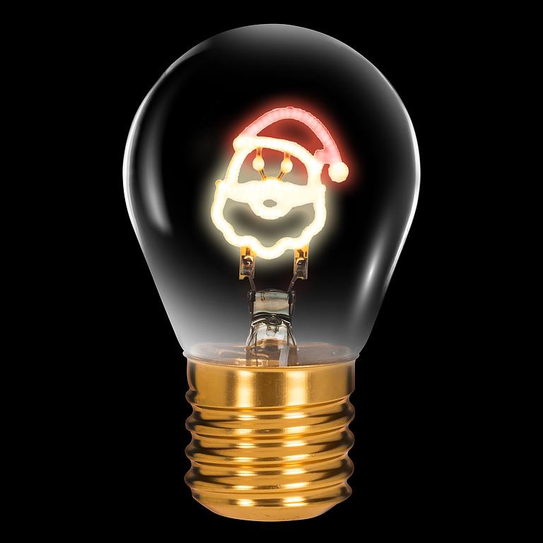 Lampe ampoule néon - Père Noël