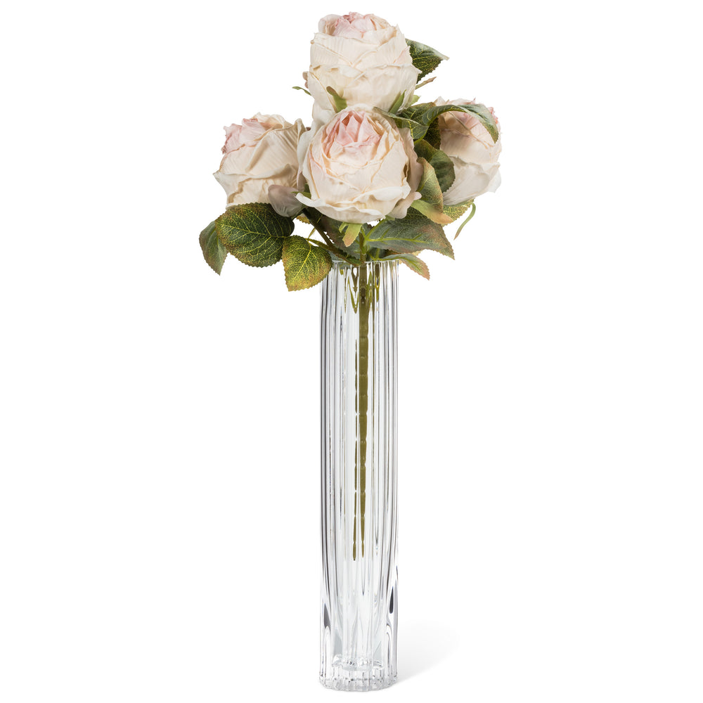 Ridged glass vase - 12"