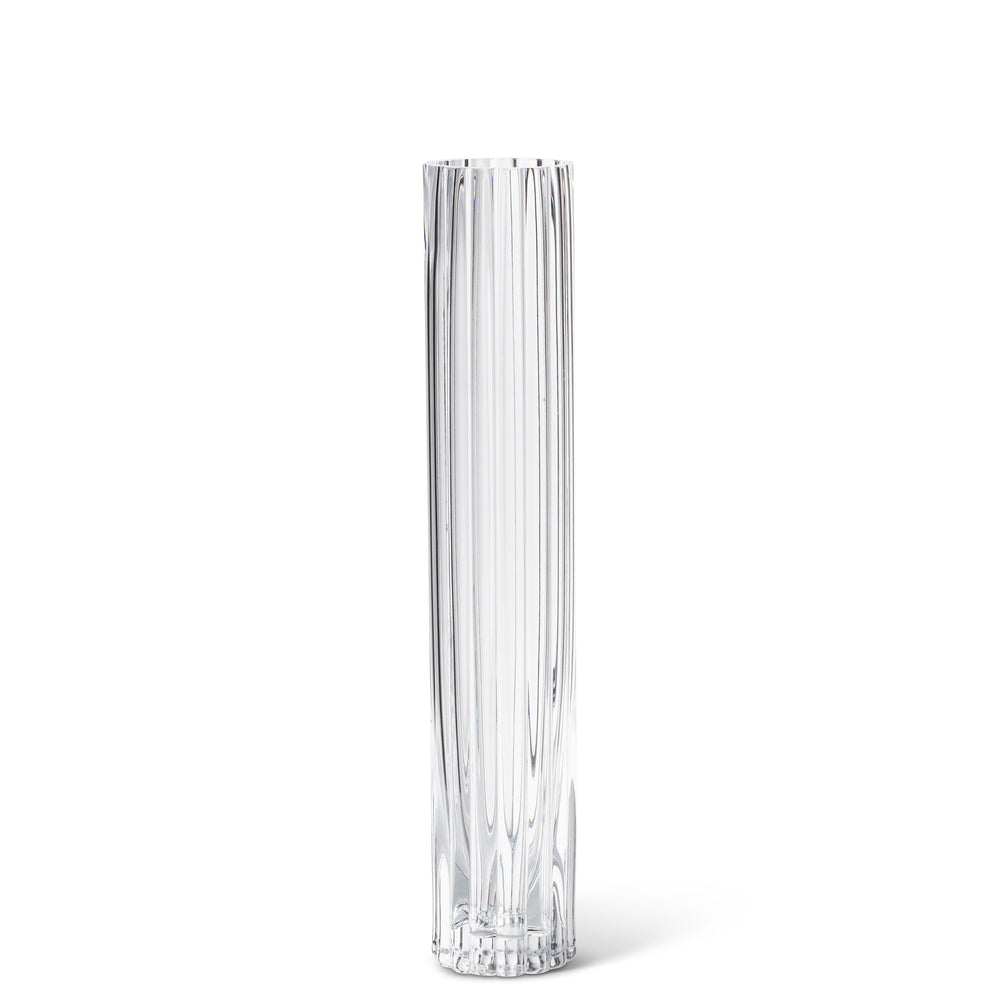 Ridged glass vase - 12"
