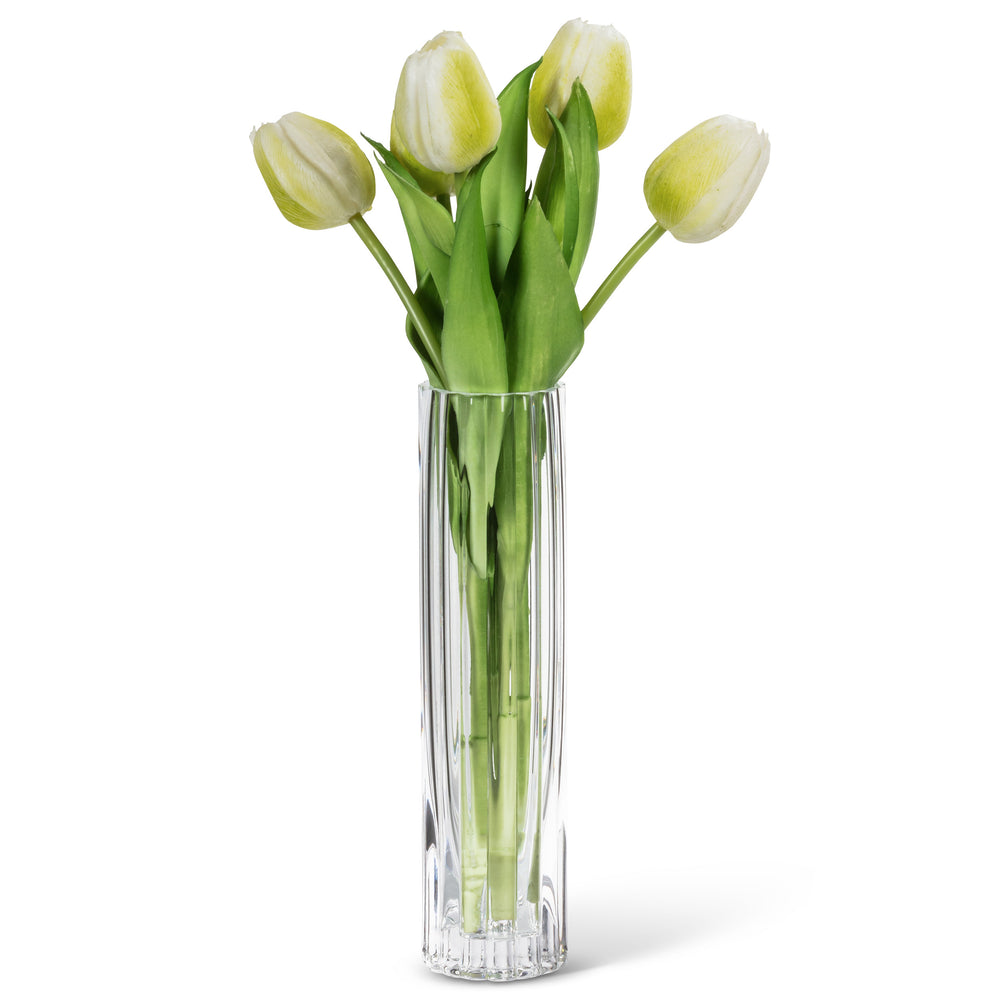 Ridged glass vase - 8.5"