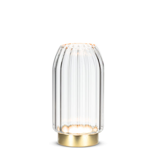 Striped glass vase - LED light