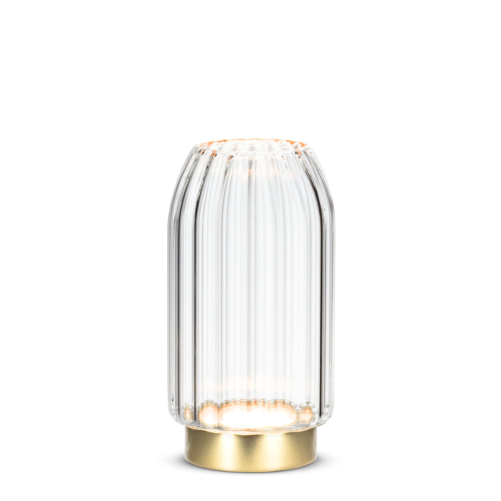 Striped glass vase - LED light