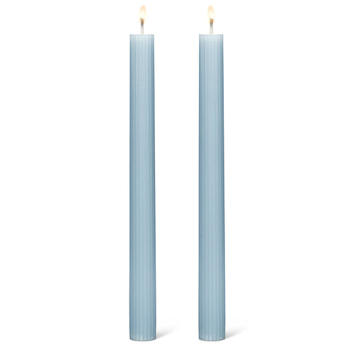 Ensemble de 2 bougies bleues - Strié
