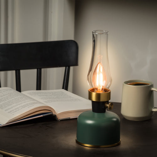 Lanterne LED vintage - Verte