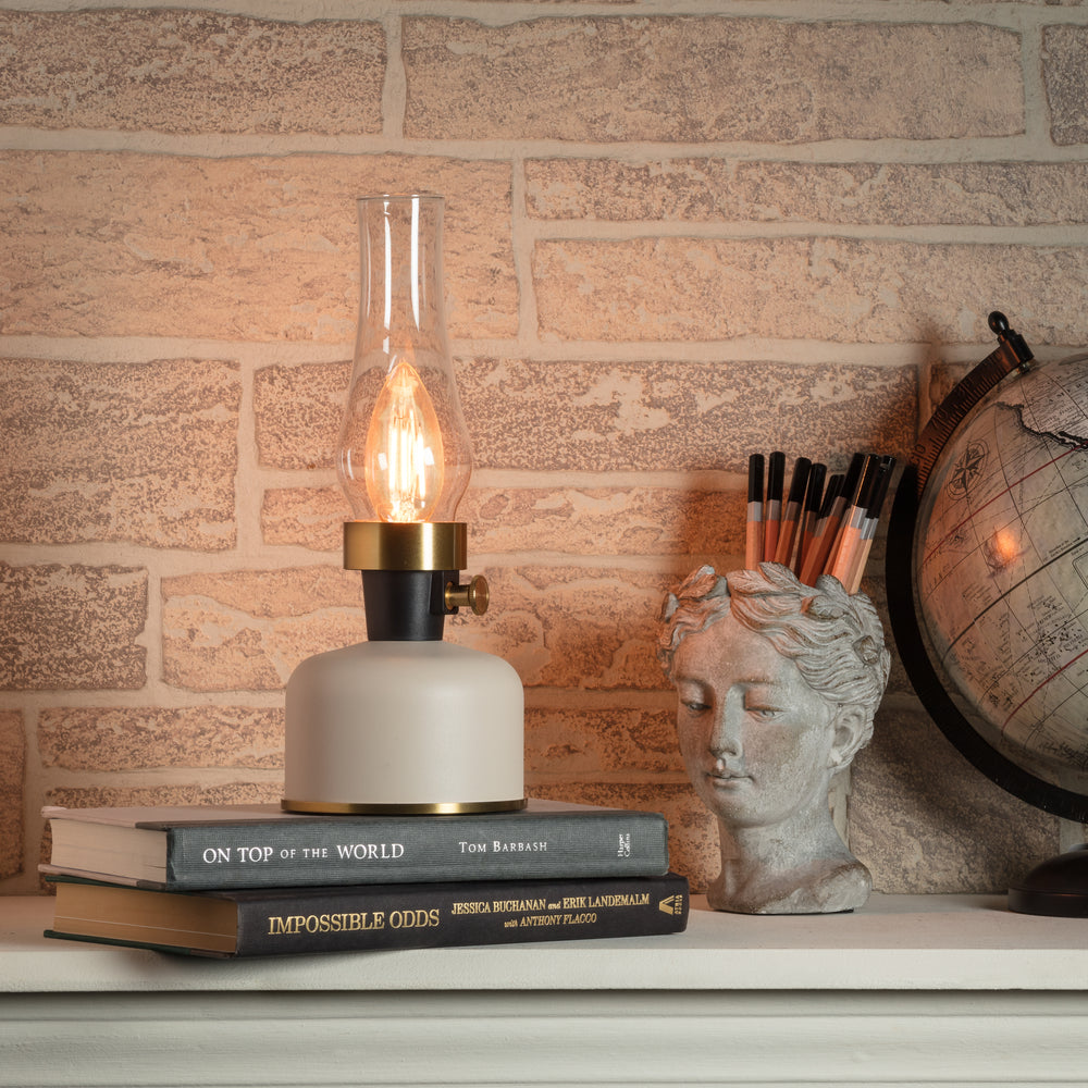 Lanterne LED vintage - Ivoire