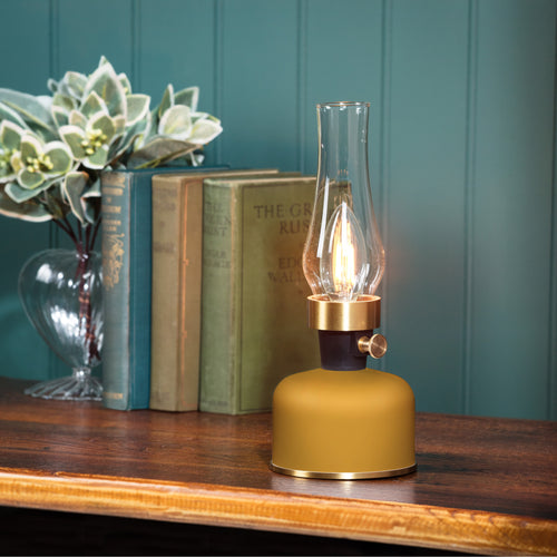 Lanterne LED vintage - Jaune ocre