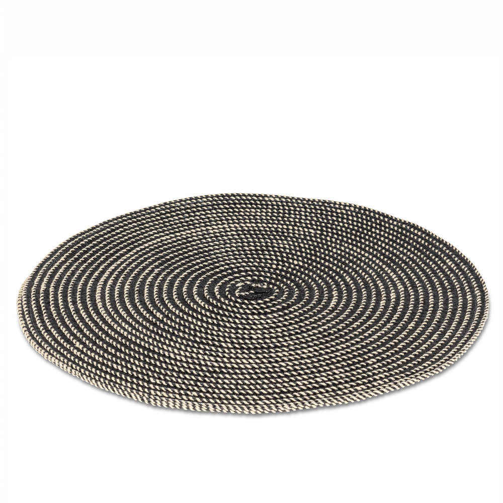 Textured round placemat - Black