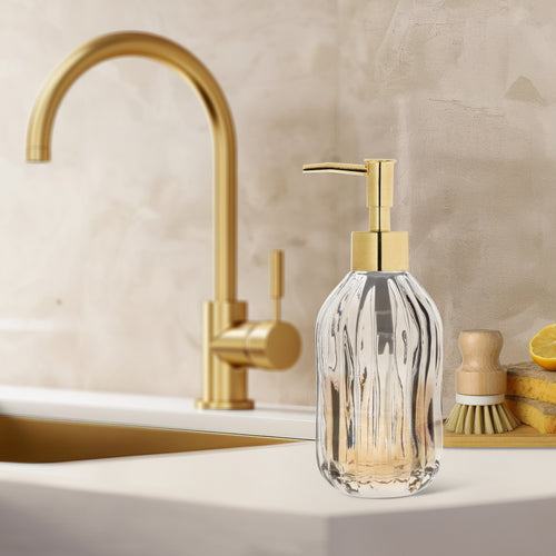 Glass soap dispenser - Golden cap