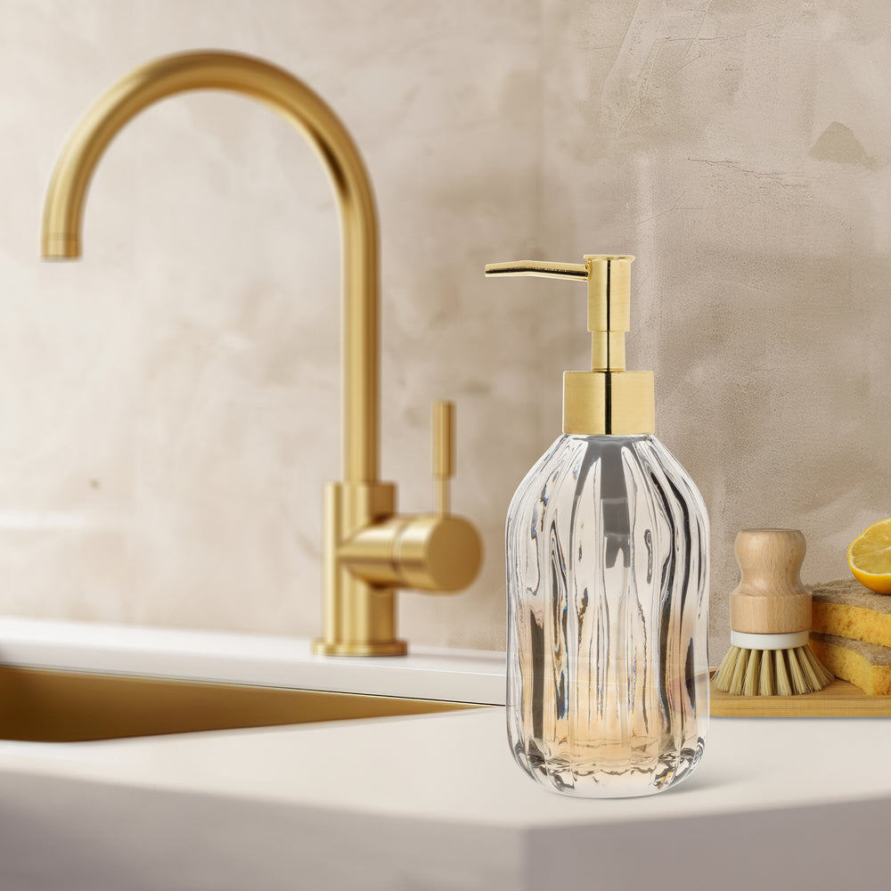 Glass soap dispenser - Golden cap