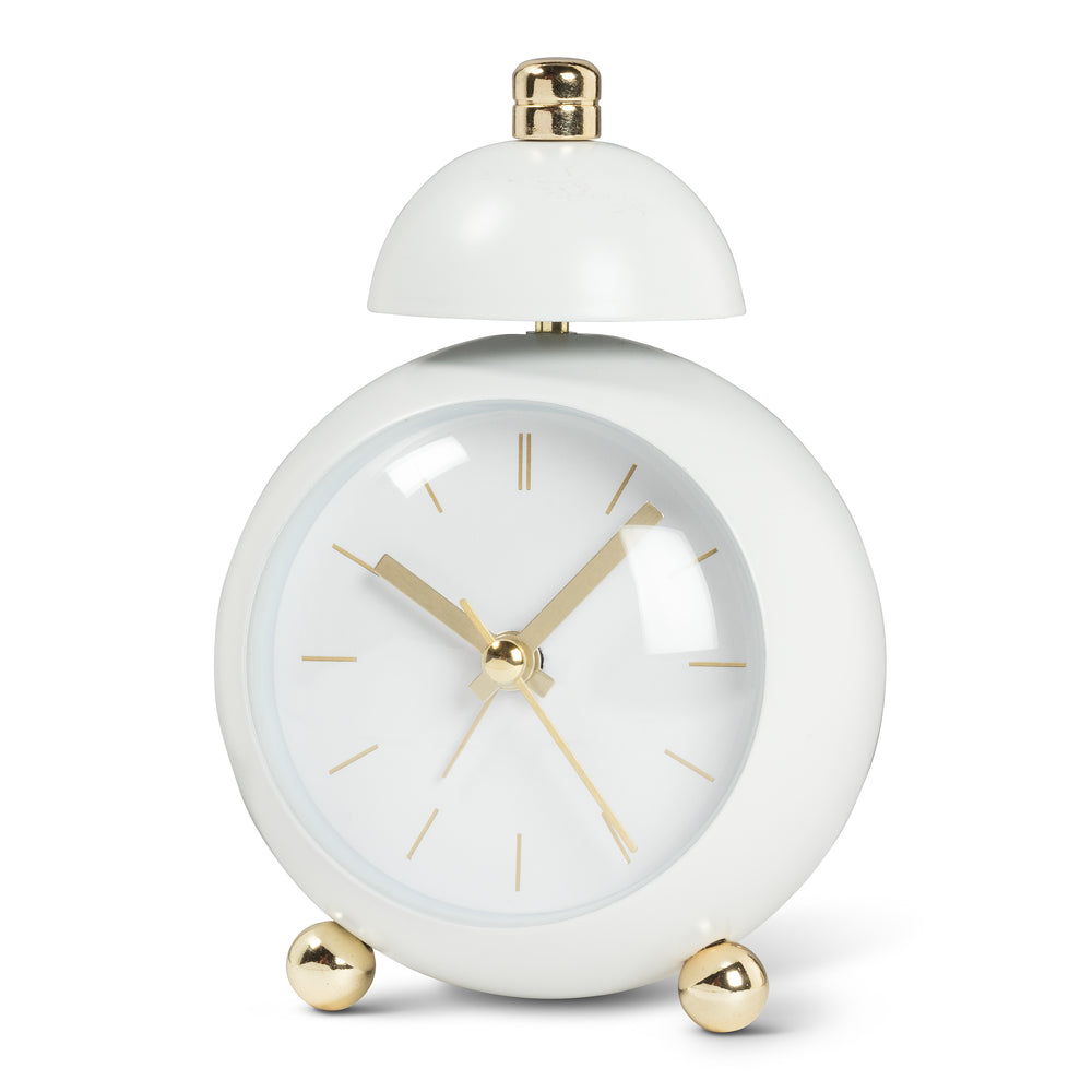 Retro alarm clock - White & gold
