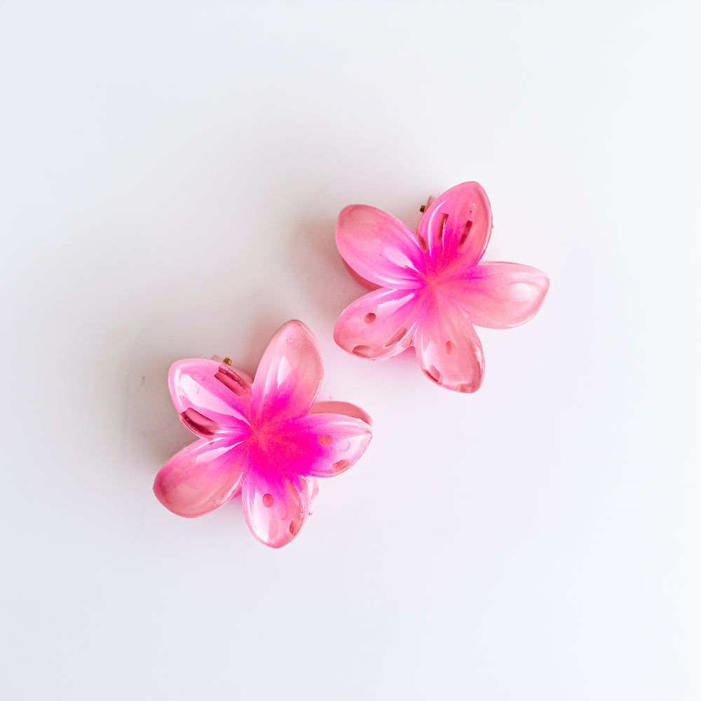 2 pinces à cheveux - Fleurs roses