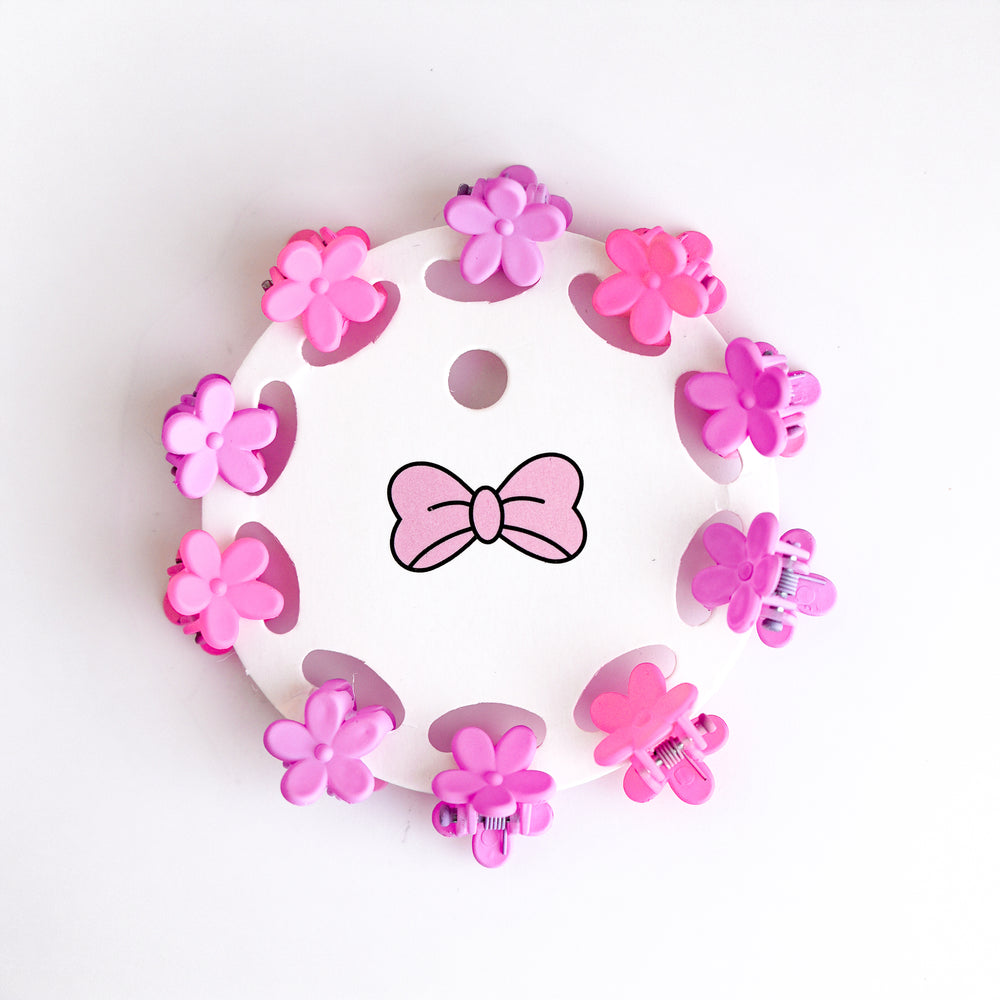 Mini pinces à cheveux - Fleurs roses