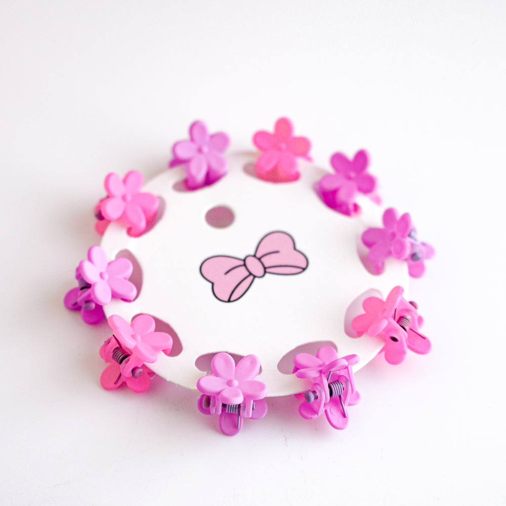 Mini pinces à cheveux - Fleurs roses