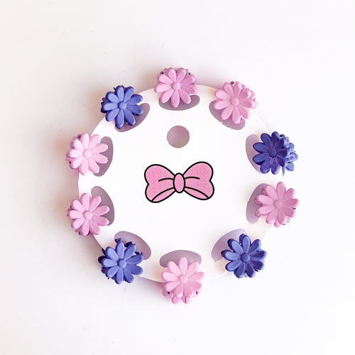 Mini pinces à cheveux - Fleurs mauves