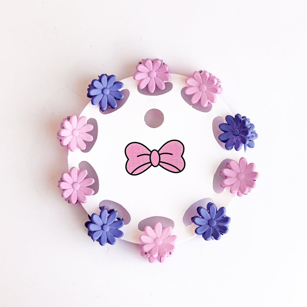 Mini pinces à cheveux - Fleurs mauves