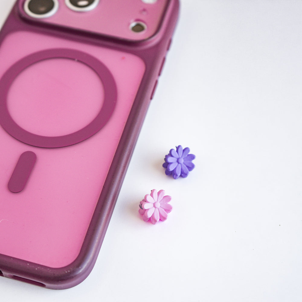 Mini pinces à cheveux - Fleurs mauves