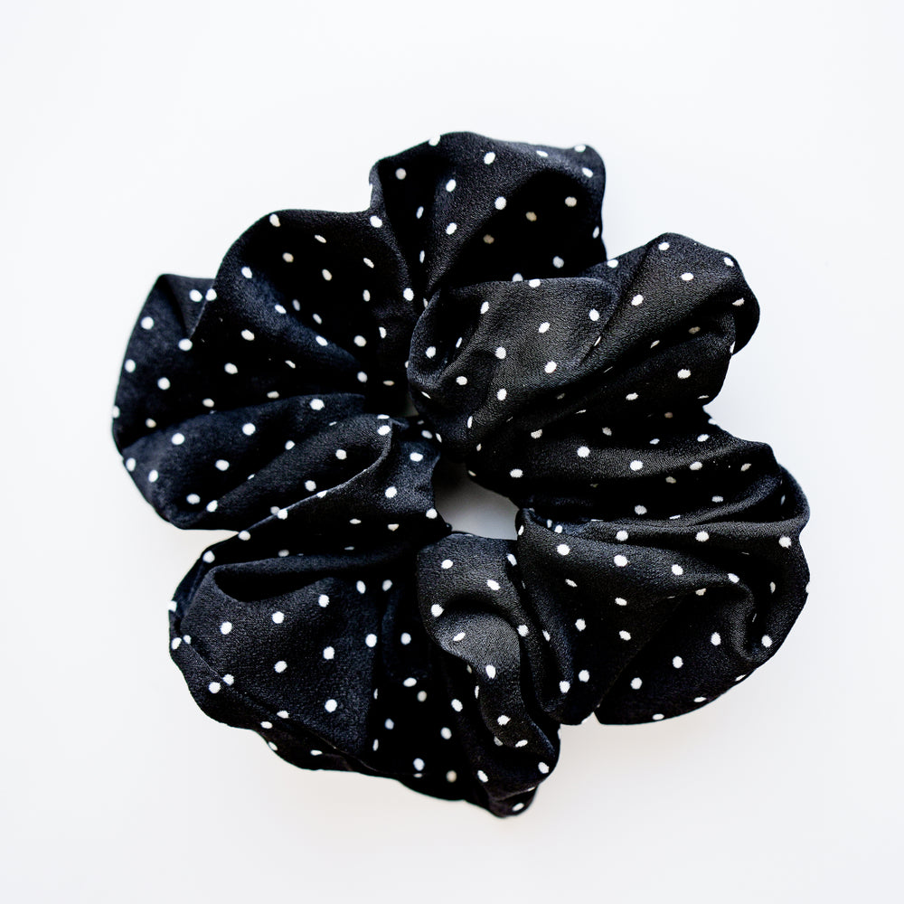 Grand chouchou - Noir à pois