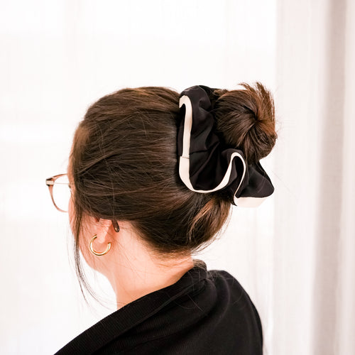 Grand chouchou - Noir & beige