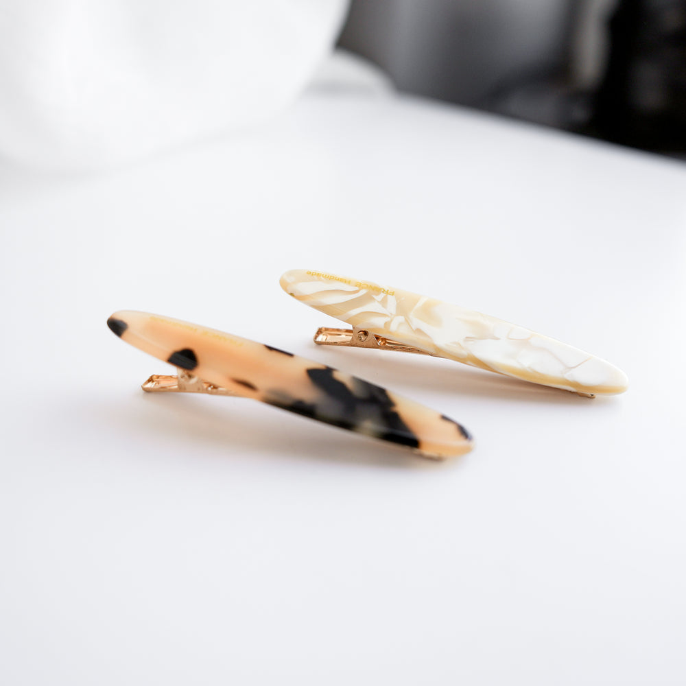 2 barrettes à cheveux - Marbrées