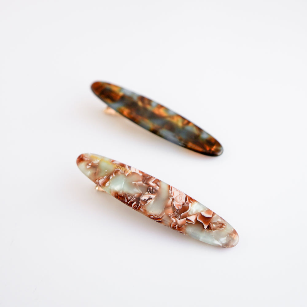 2 barrettes à cheveux - Brun marbré