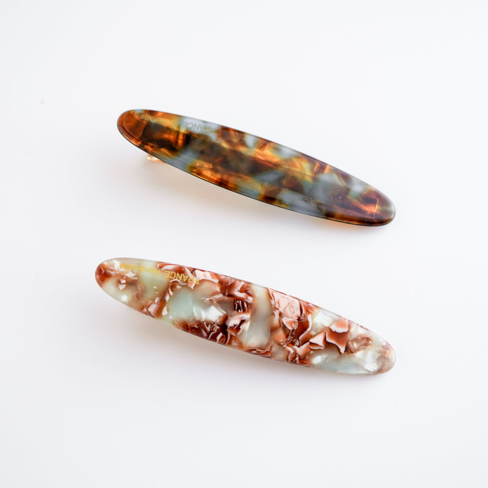 2 barrettes à cheveux - Brun marbré