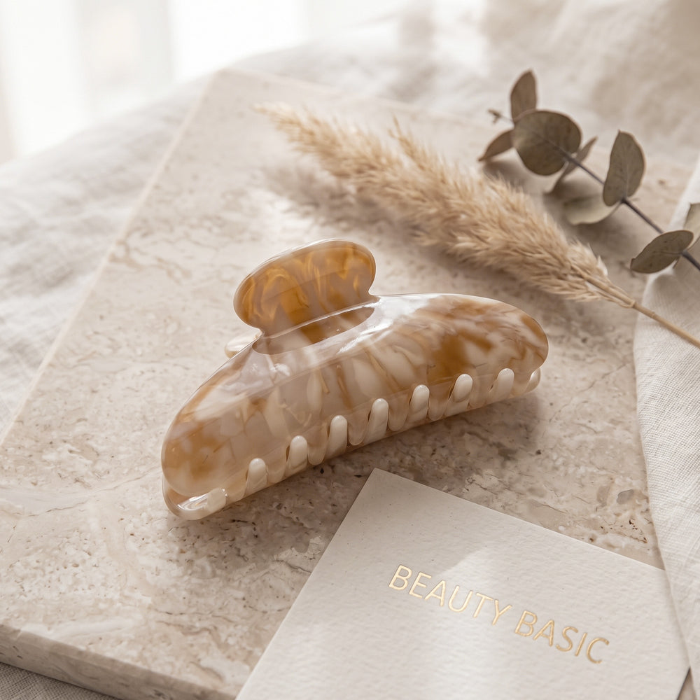 Hair clip - Beige marbled