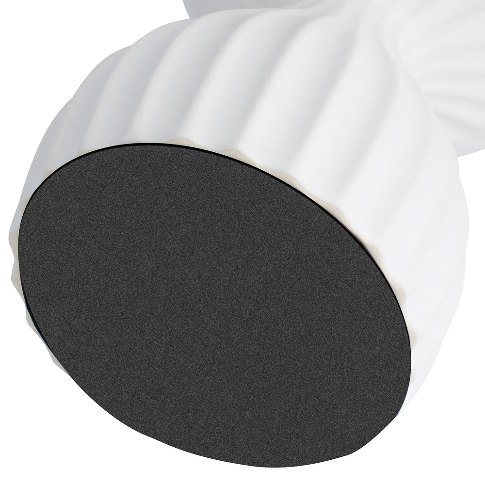 White Ribbed Pillar Holder