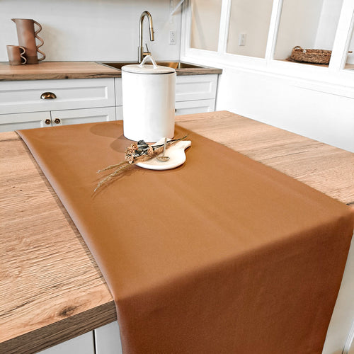 Nappe unie couleur marron - Kabane||Plain brown tablecloth - Kabane