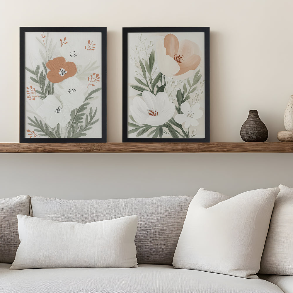 Duo de toiles rigides - Sérénité florale