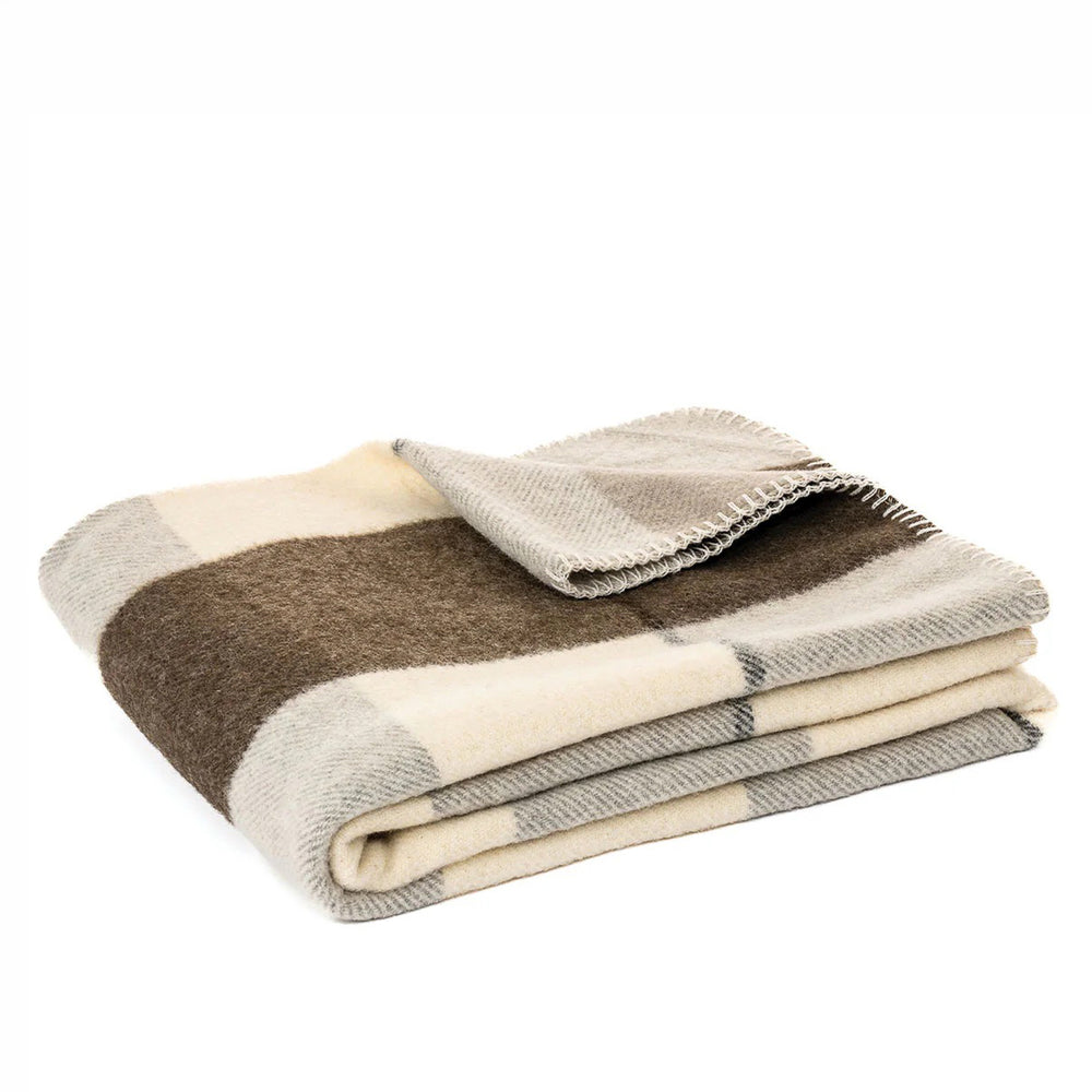 Plaid wool throw - Fudge