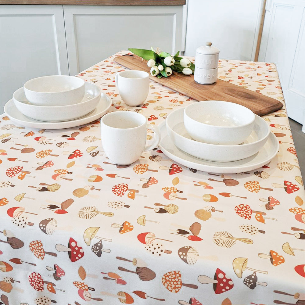 Printed mushroom tablecloth - Chanterelle