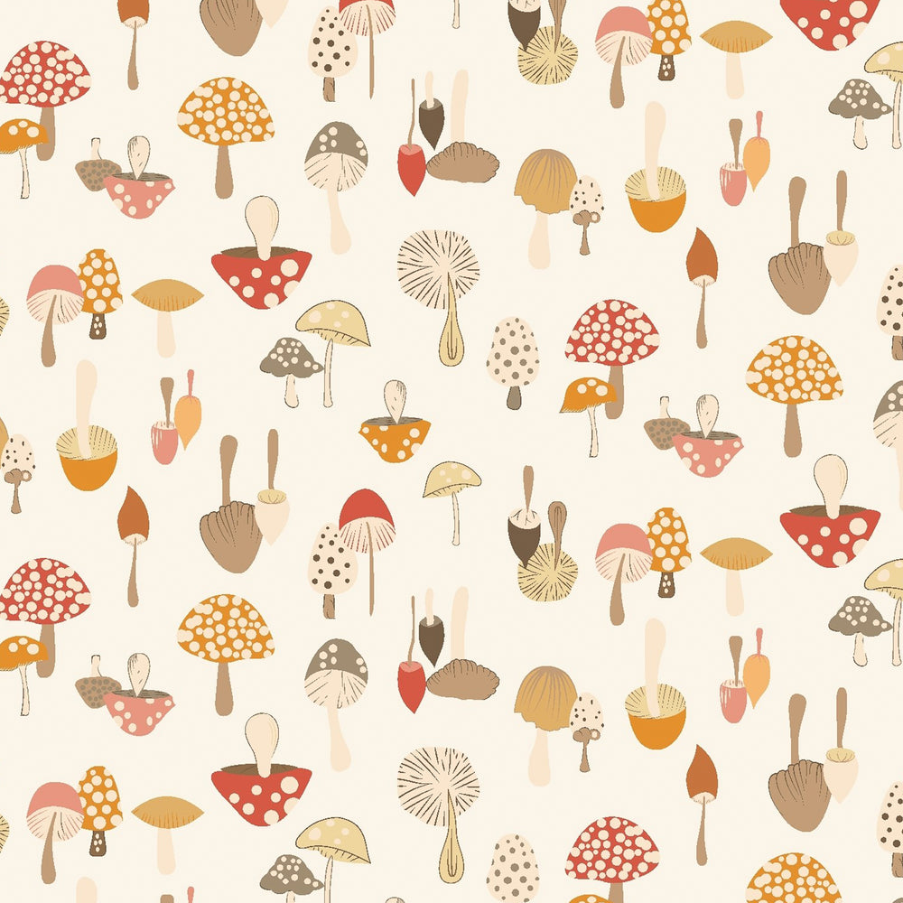 Printed mushroom tablecloth - Chanterelle