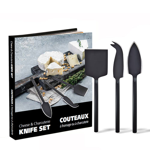 Ensemble de couteux à fromage - Noir