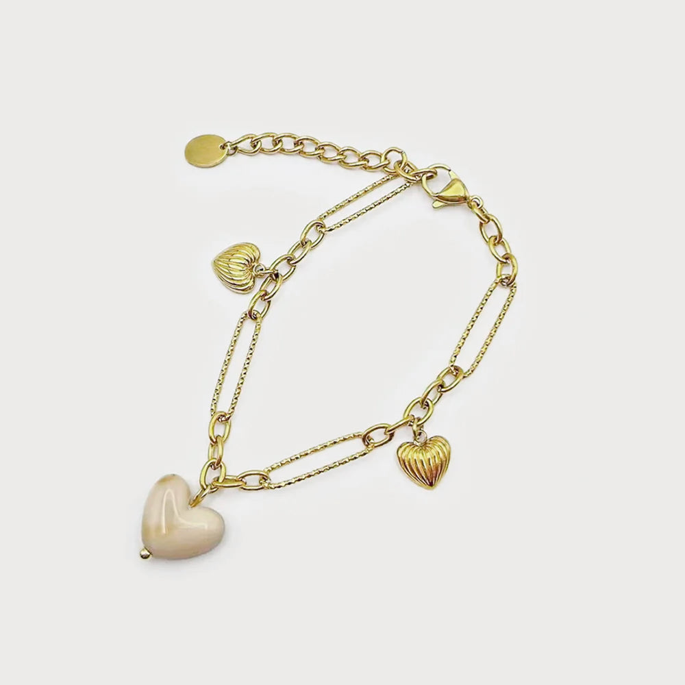 Bracelet doré - Cœurs