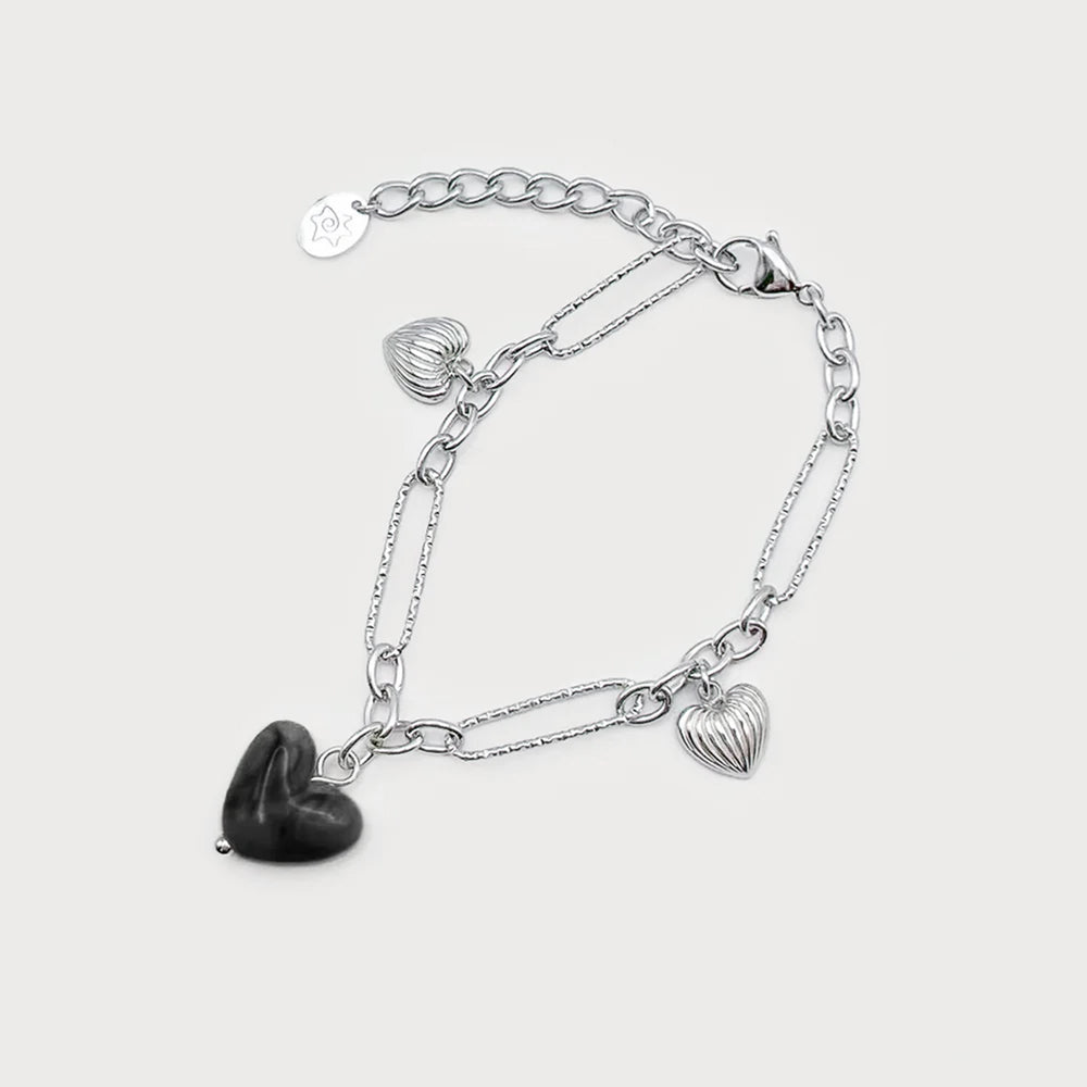 Bracelet argent - Cœurs