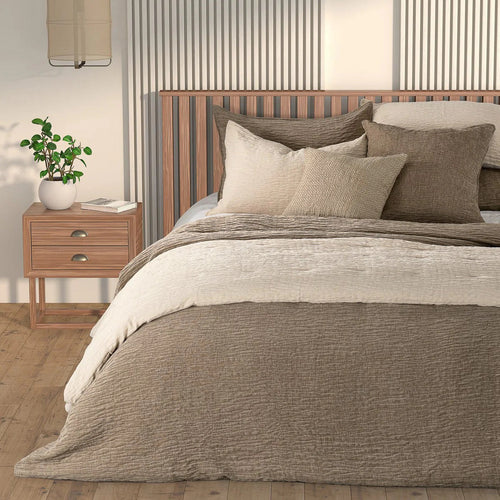 Taupe textured duvet cover - Barbara