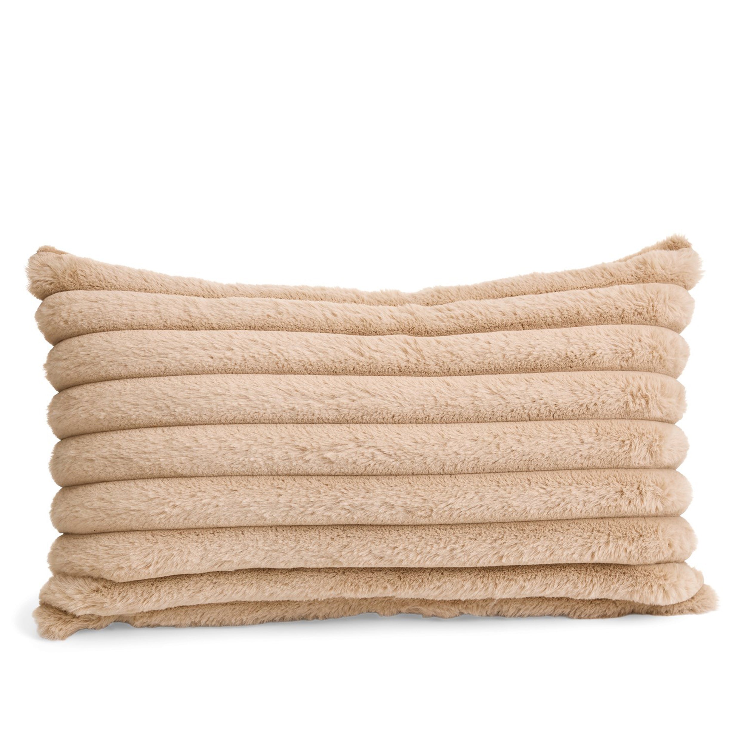 Rectangle faux fur cushion Camel Cushions Boutique Kozy